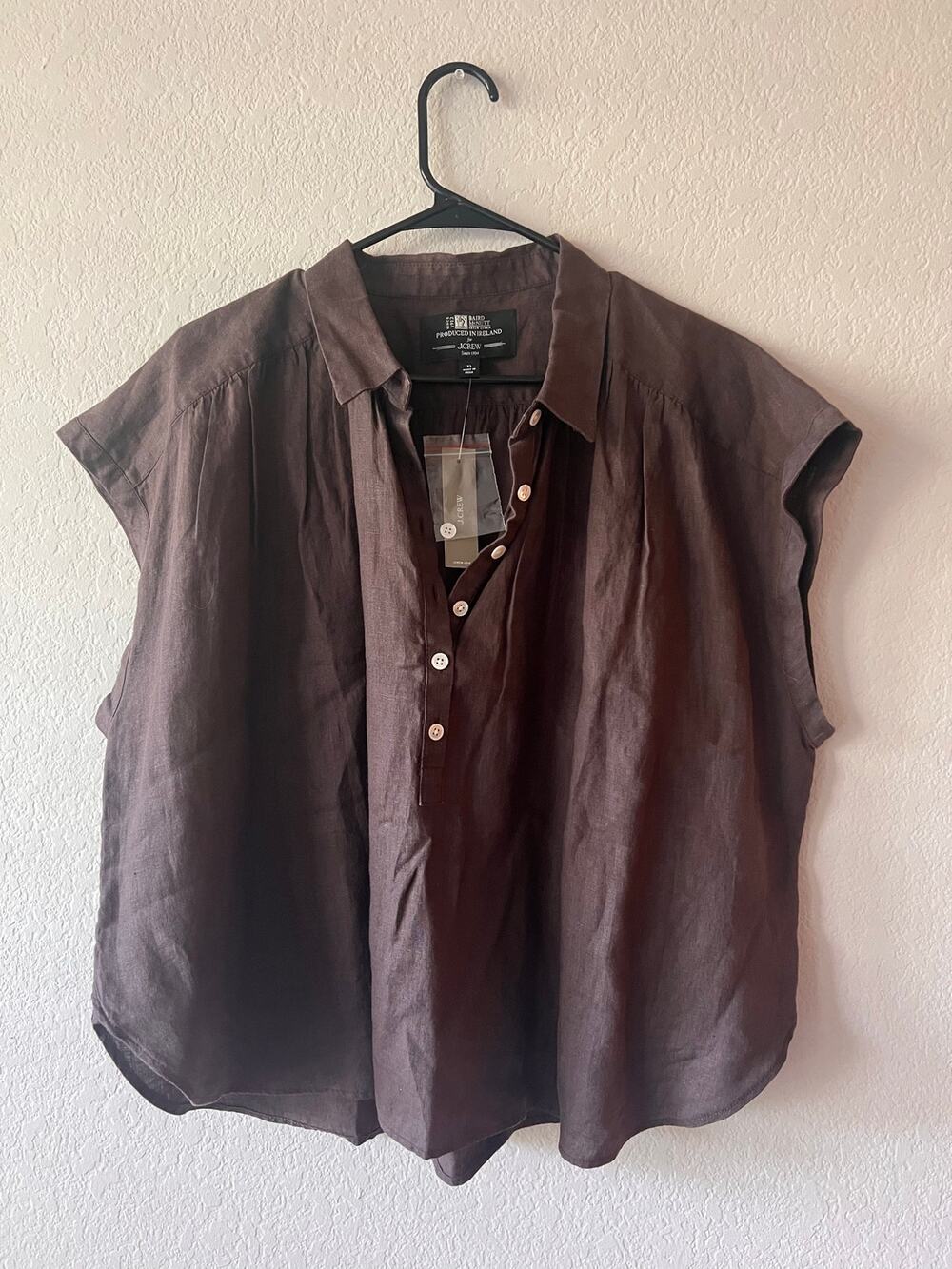 NWT J.Crew Linen New Capitaine Shirt Baird McNutt Irish Linen Oversized